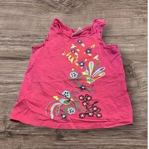 HANNA ANDERSSON EUC GIRKS PINK FLORAL TOP SHIRT TANK SUMMER CASUAL SIZE 5 110